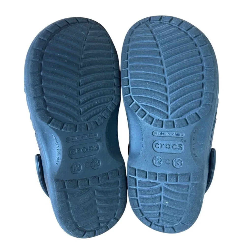 Crocs Kids Unisex Water Waterproof Classic Clog Shoes Black Slip-On Size 12/13